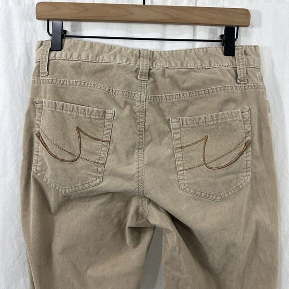 Izod Tan Corduroy Cord Pants Womens Size 8 Stretch Academia Fall Neutral Y2K - Picture 10 of 11